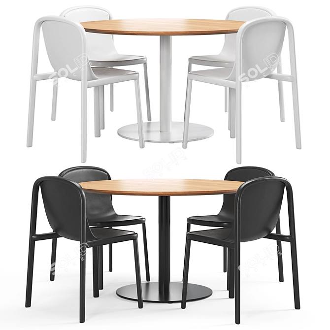 Decade Chair Dining Set Duo 3D model image 4
