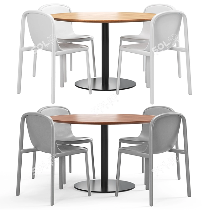 Decade Chair Dining Set Duo 3D model image 5
