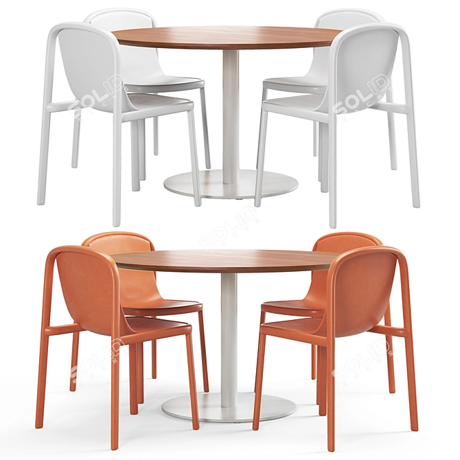 Decade Chair Dining Set Duo 3D model image 6
