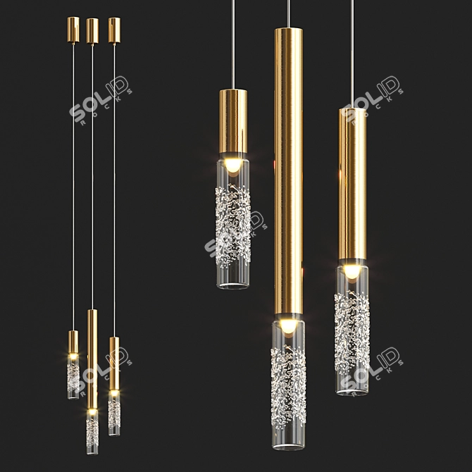 Modern Glass Pendant Lighting Solution 3D model image 2