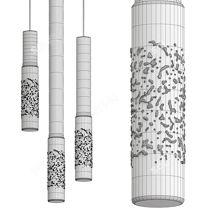 Modern Glass Pendant Lighting Solution 3D model image 3