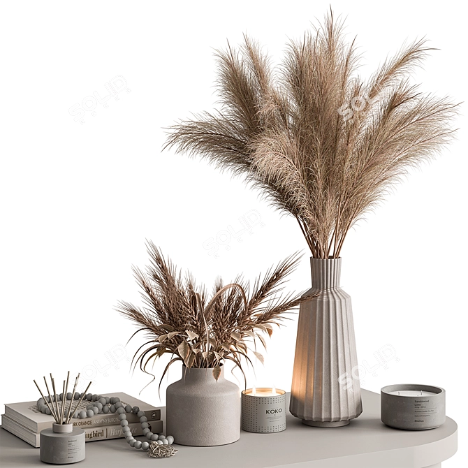  Rustic Plant and Vase Décor 3D model image 1