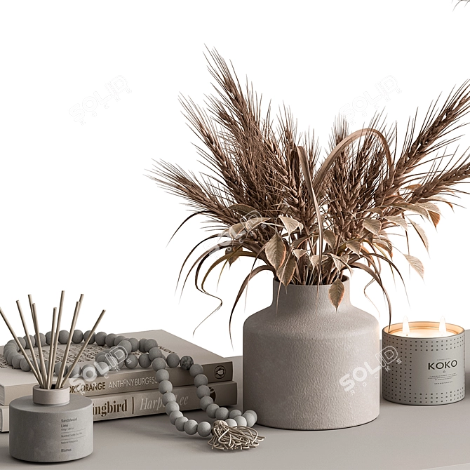  Rustic Plant and Vase Décor 3D model image 3