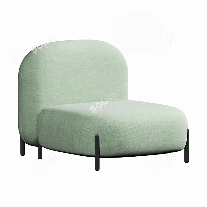 Modern Sectional Fabric Armchair 3D model image 1