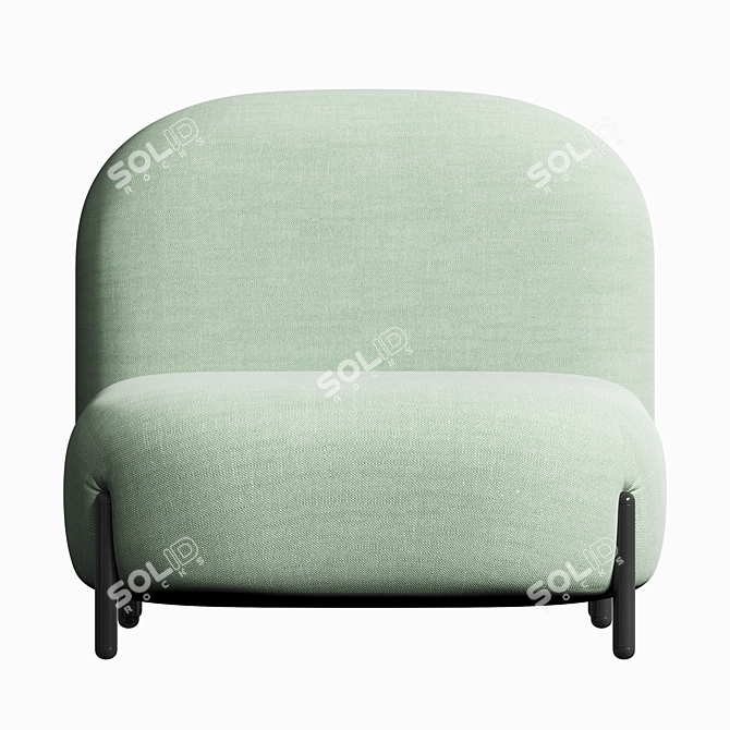 Modern Sectional Fabric Armchair 3D model image 2