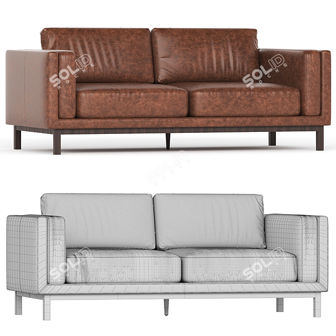 Modern Leather Sofa 3D Model 3D model image 3
