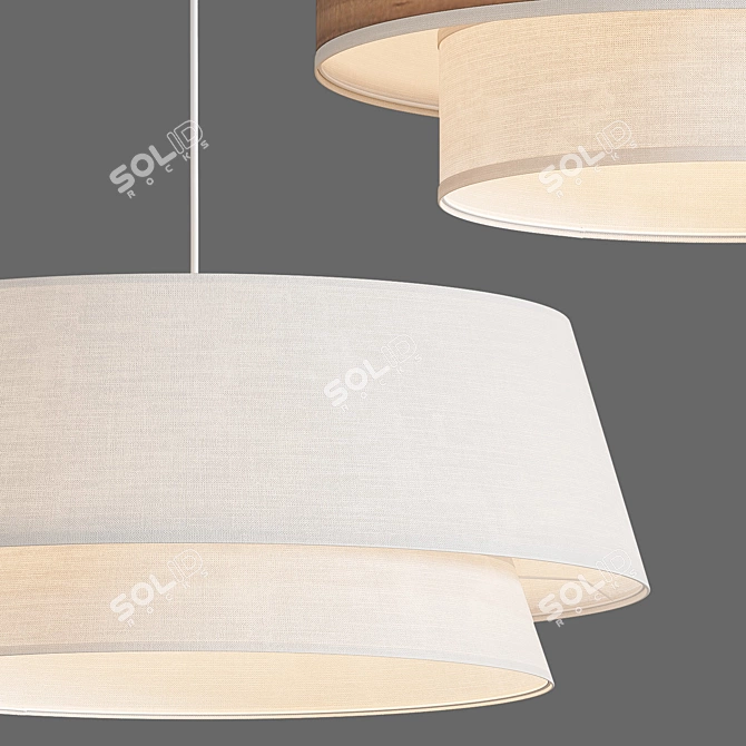 Stylish Double Lamp Suspension Set 3D model image 2