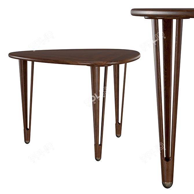 Danish Design Triangular Coffee Table 3D model image 1