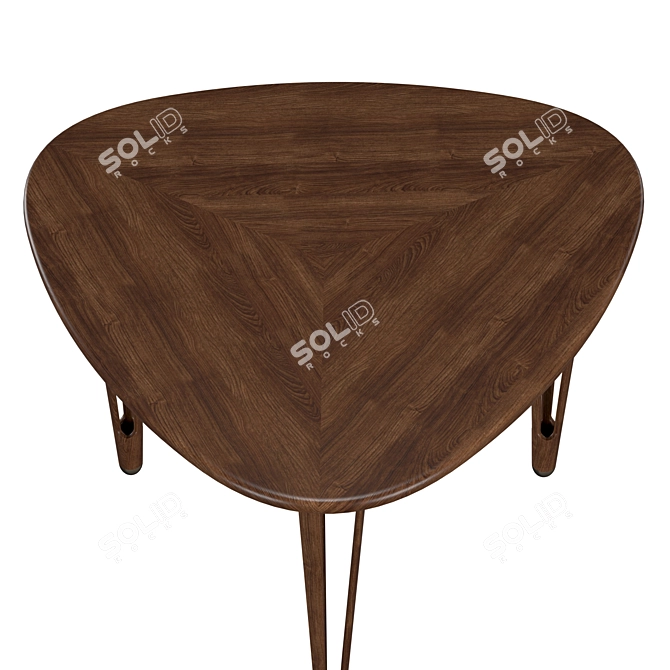 Danish Design Triangular Coffee Table 3D model image 4