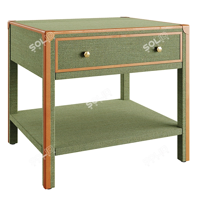 Sleek Modern Nathaniel Nightstand 3D model image 1