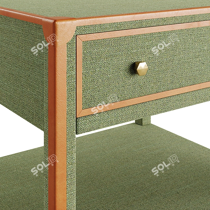 Sleek Modern Nathaniel Nightstand 3D model image 2