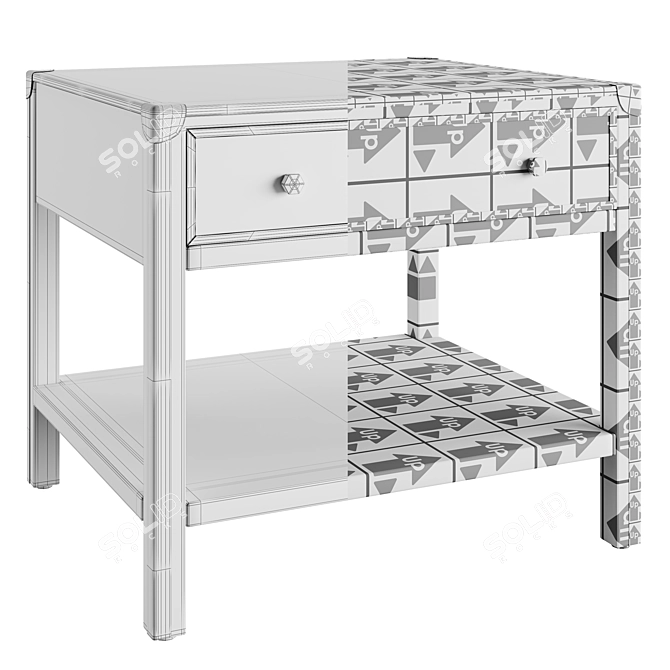 Sleek Modern Nathaniel Nightstand 3D model image 3