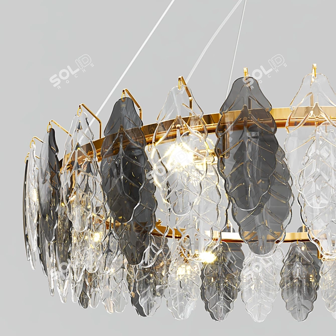 Elegant Crystal Metal Chandelier 3D model image 2