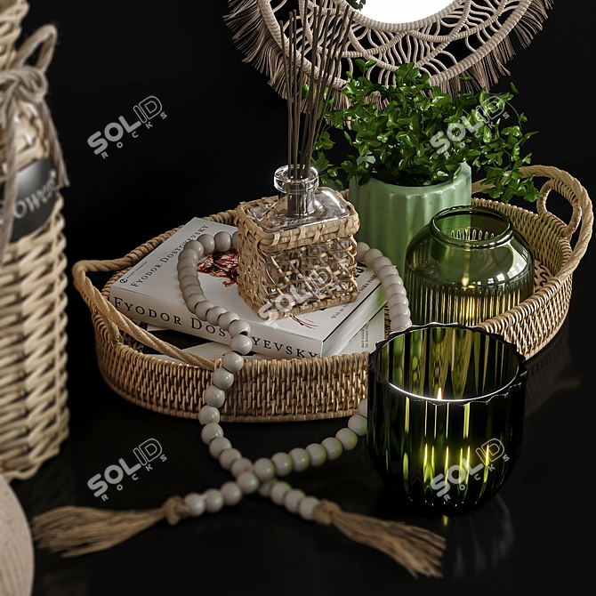 Elegant 3-Piece Home Decor Set 3D model image 2