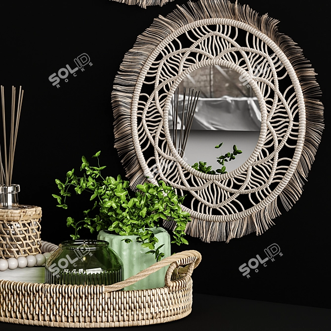 Elegant 3-Piece Home Decor Set 3D model image 4