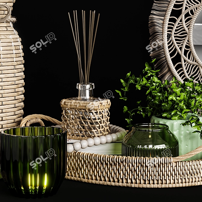 Elegant 3-Piece Home Decor Set 3D model image 5