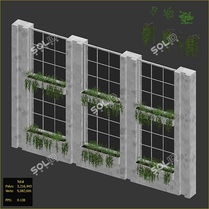 Editable Plant Box with Two Varieties 3D model image 5