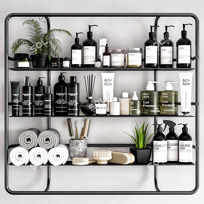 Elegance Bathroom Accessories Set 3D model image 1