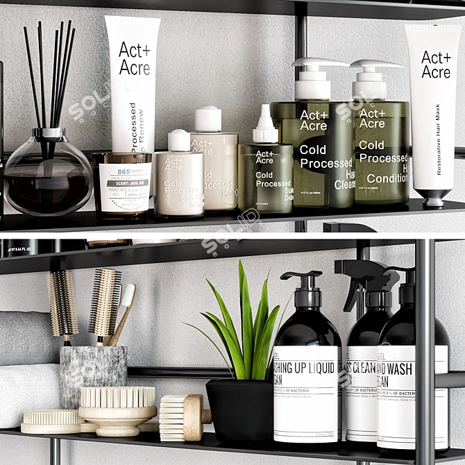 Elegance Bathroom Accessories Set 3D model image 2