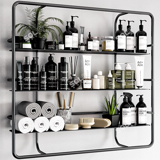 Elegance Bathroom Accessories Set 3D model image 3