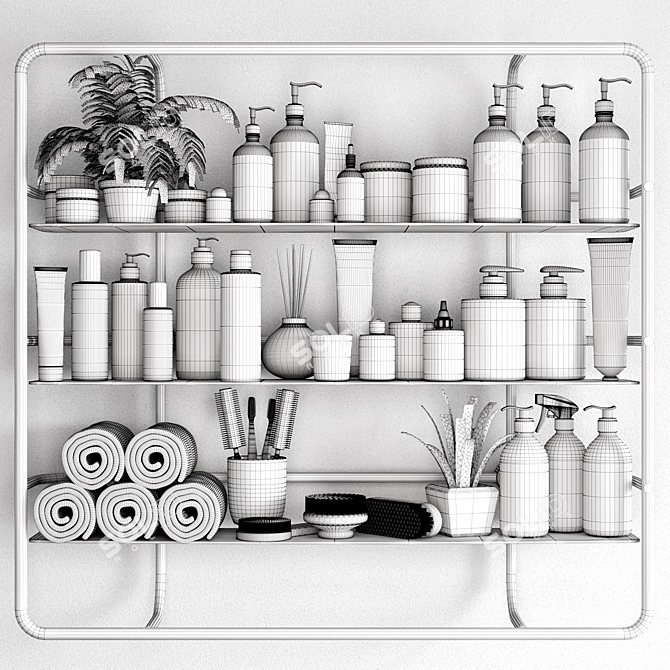 Elegance Bathroom Accessories Set 3D model image 4