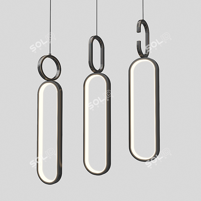 Ring Pendant LED Light Fixture 3D model image 2