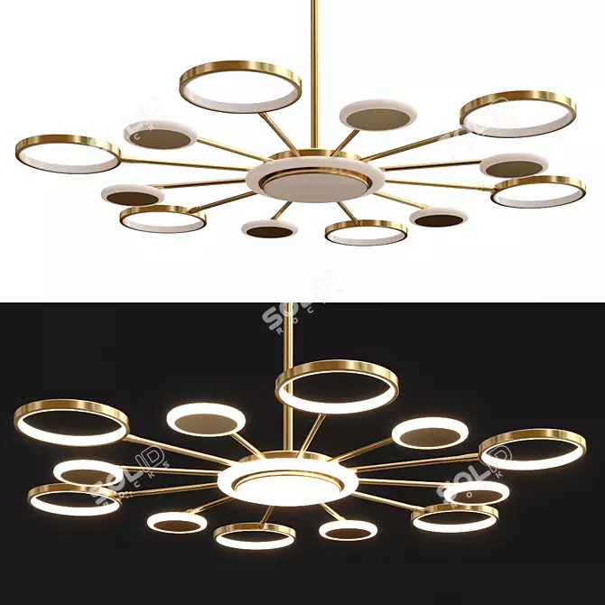 Modern LED Chandelier 80cm Diameter 3D model image 2