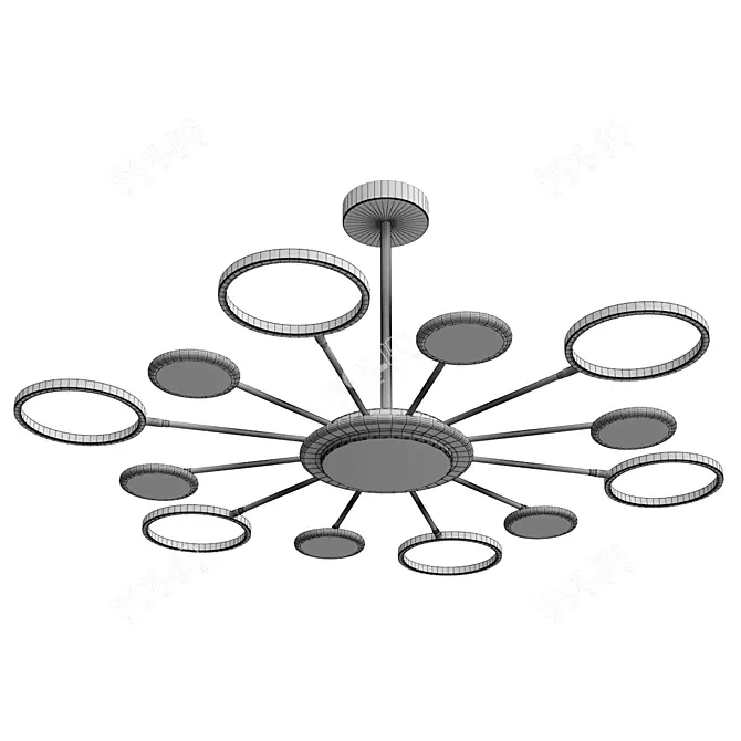 Modern LED Chandelier 80cm Diameter 3D model image 4