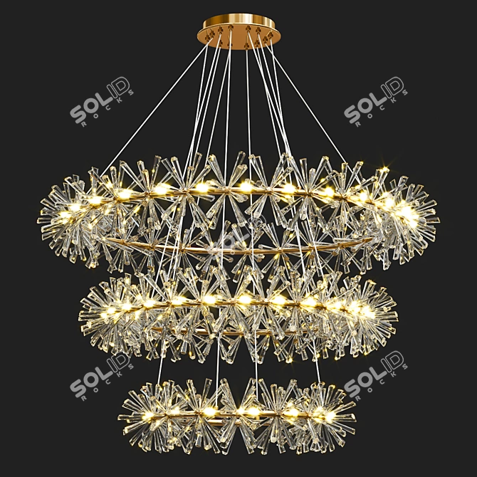 Elegant Marianna Glass Chandelier 3D model image 1