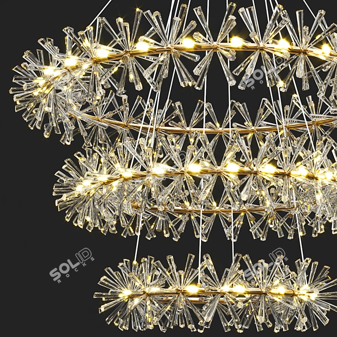 Elegant Marianna Glass Chandelier 3D model image 2