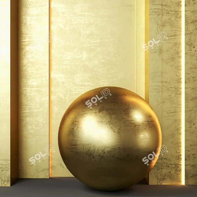 Luxury Gold Texture Set 4k 3D model image 2