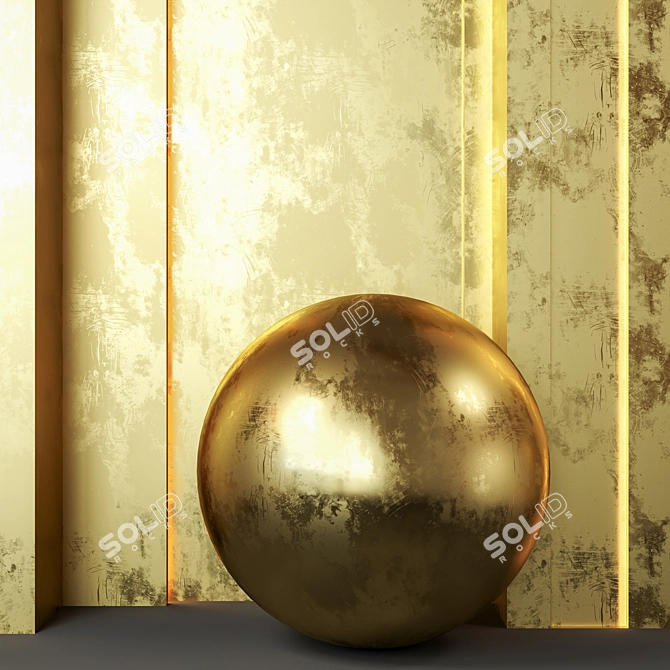 Luxury Gold Texture Set 4k 3D model image 4