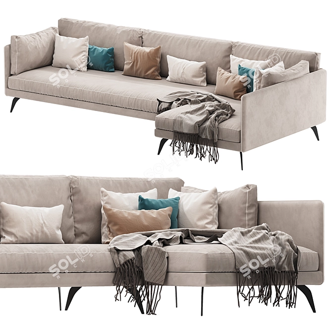 Modern MILTON Corner Sofa Set 3D model image 1