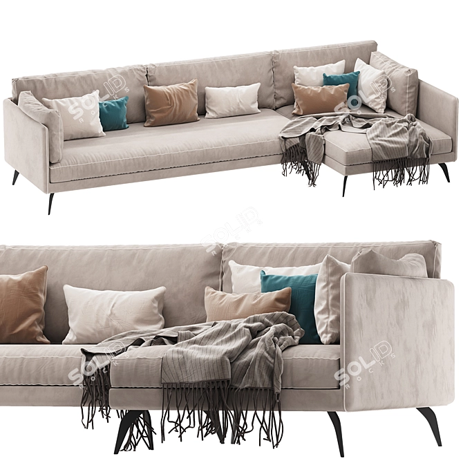 Modern MILTON Corner Sofa Set 3D model image 2