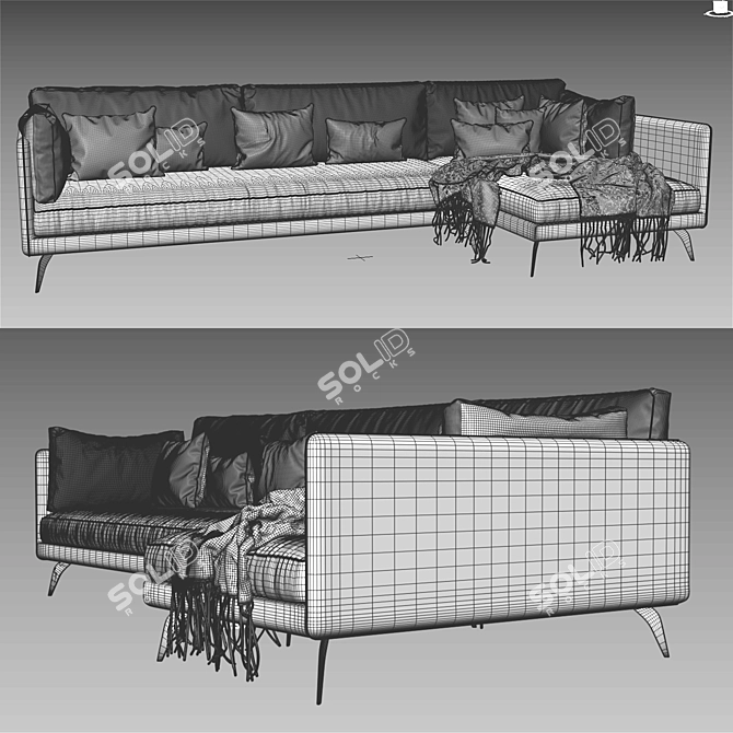 Modern MILTON Corner Sofa Set 3D model image 5