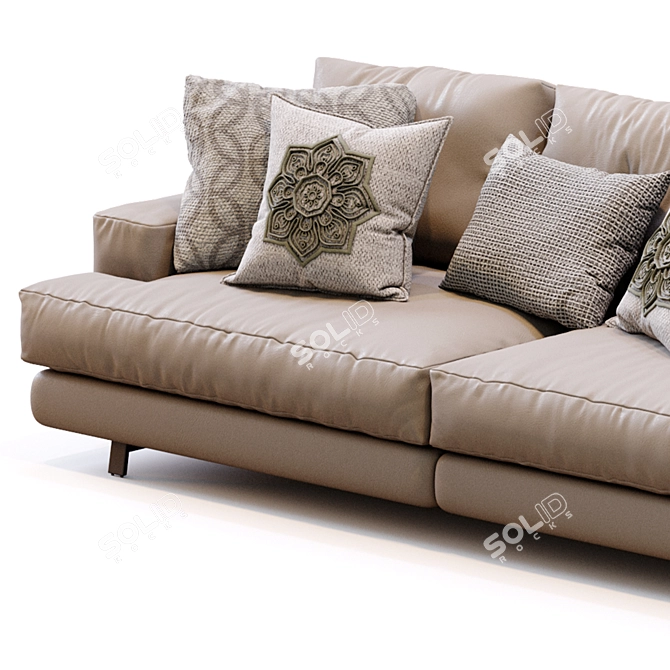 Luxury Marmont Leather Sofa Dimensions 3D model image 5