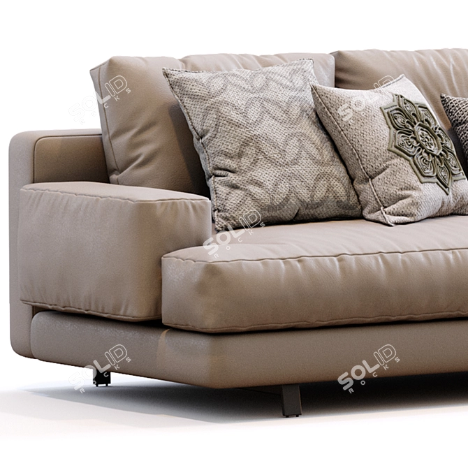 Luxury Marmont Leather Sofa Dimensions 3D model image 7