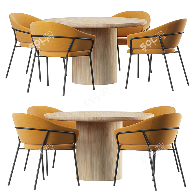 Sleek Contemporary Pedrali Jazz Table 3D model image 1