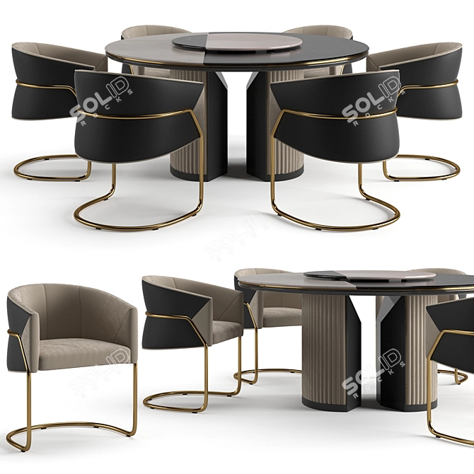 Luxury Visionnaire Dining Set 3D model image 1