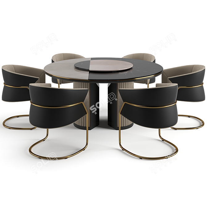 Luxury Visionnaire Dining Set 3D model image 2