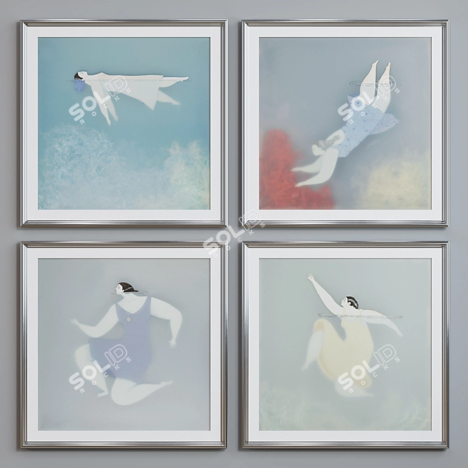 Modern Classic Picture Frame Set 3D model image 5