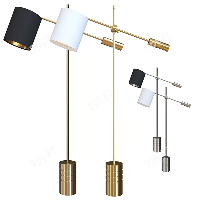 Sleek Burns Task Floor Lamp 3D model image 1