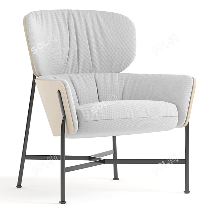 Modern Comfort Fabric Armchair 3D model image 1