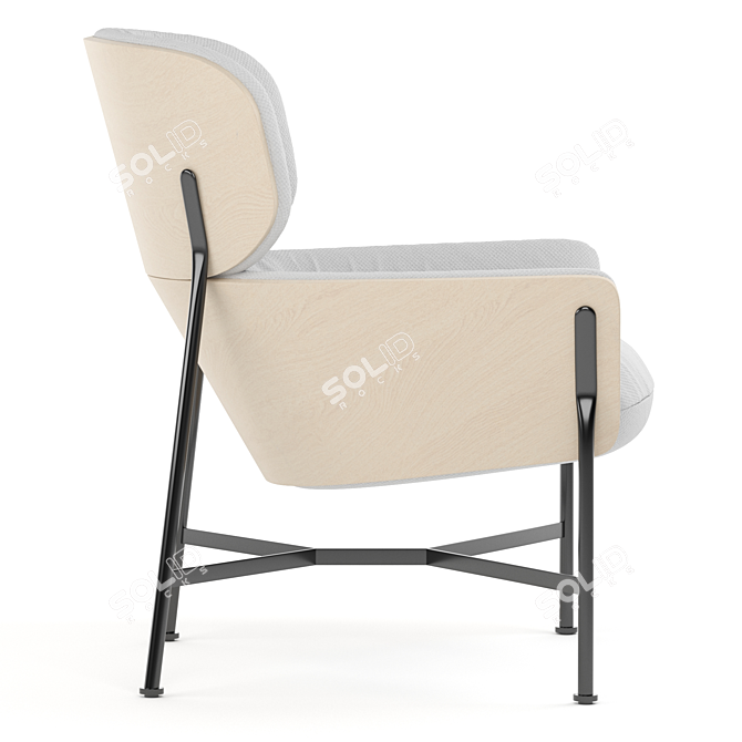 Modern Comfort Fabric Armchair 3D model image 3