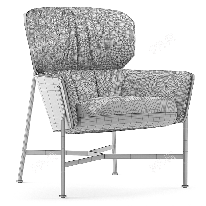 Modern Comfort Fabric Armchair 3D model image 4