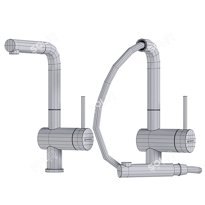 Sleek AKASHI-S Mixer with Smoothed OBJ 3D model image 3