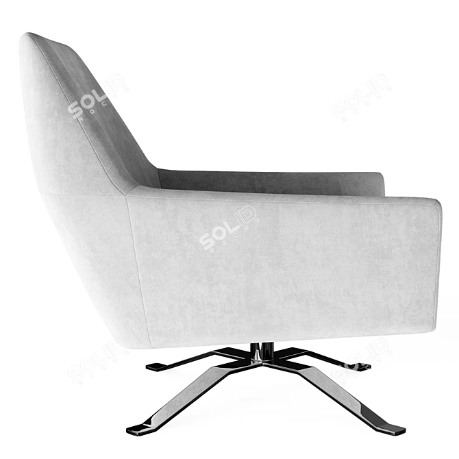 Leather Swivel Base Chair 3D model image 3