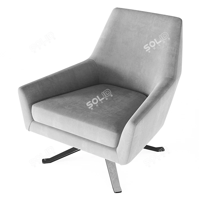 Leather Swivel Base Chair 3D model image 4