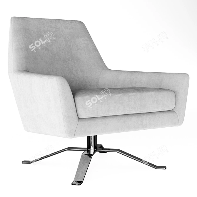 Leather Swivel Base Chair 3D model image 5