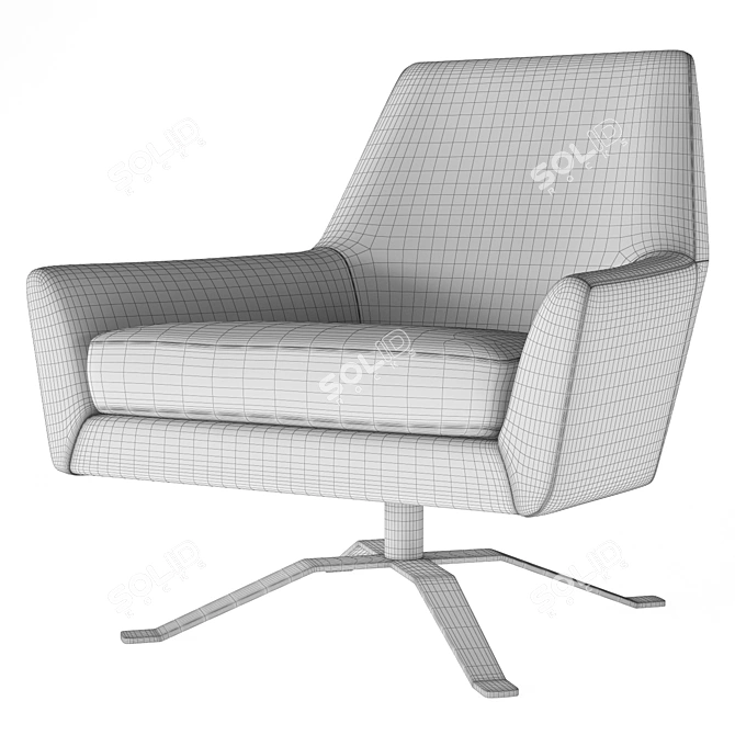 Leather Swivel Base Chair 3D model image 7